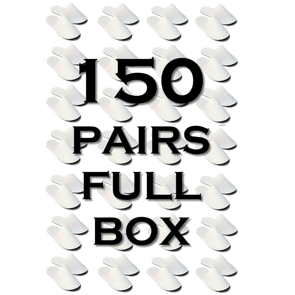 Chochili 150 Pairs Fabric Packed Terry Cotton Disposable Slippers for Airbnb Spa Wedding Guests Adult Men Women Size 10-11, White Disposable Slippers supplyity