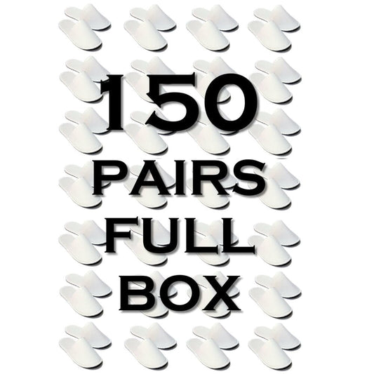 Chochili 150 Pairs Fabric Packed Terry Cotton Disposable Slippers for Airbnb Spa Wedding Guests Adult Men Women Size 10-11, White Disposable Slippers supplyity