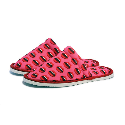 Chochili Women Red Lips Kiss Home Slippers Lightweight Silent Walk Size 7 to 8 - supplyity