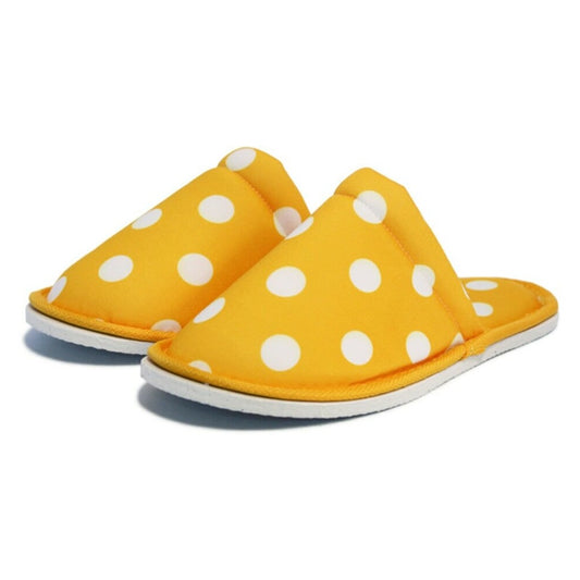 Chochili Women Polkadot Home Slippers Yellow and White Lightweight Silent Walk Size 7 to 8 - supplyity