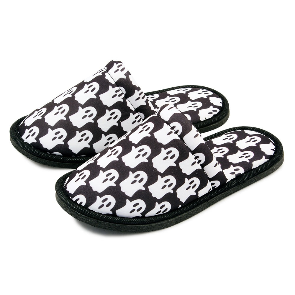 Chochili Men Ghost Home Slippers Black White Lightweight Silent Walk Size 8 to 10 - supplyity