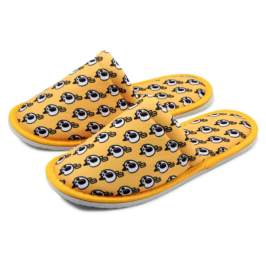 Chochili Men Lightning Skull Home Slippers Yellow White Lightweight Silent Walk Size 8 to 10 - supplyity
