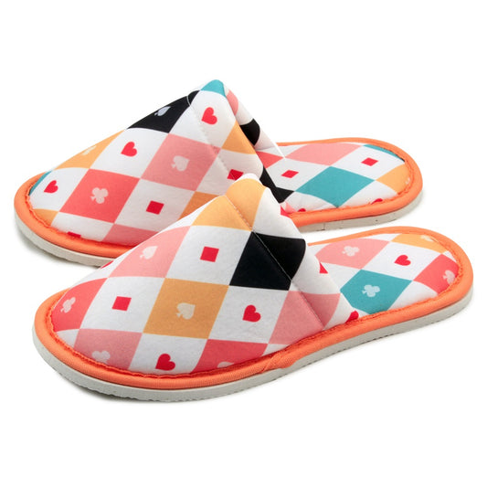 Chochili Women Poker Home Slippers White Pink Lightweight Silent Walk Size 7 to 8 - supplyity