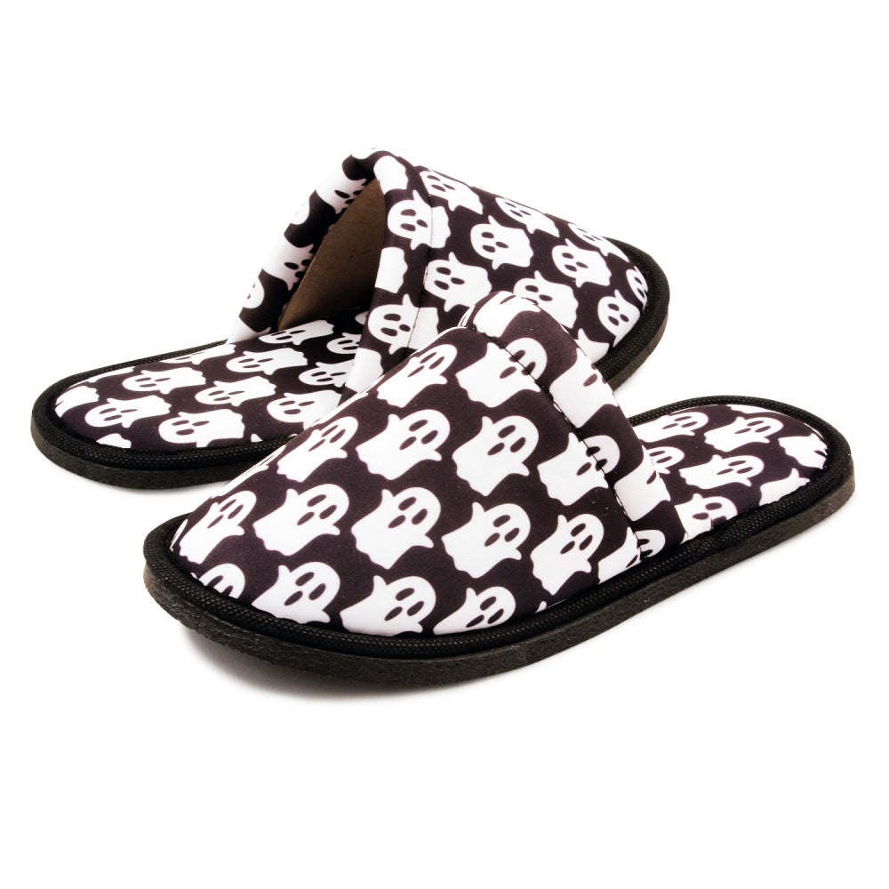 Chochili Women Ghost Home Slippers Black White Lightweight Silent Walk Size 7 to 8 - supplyity