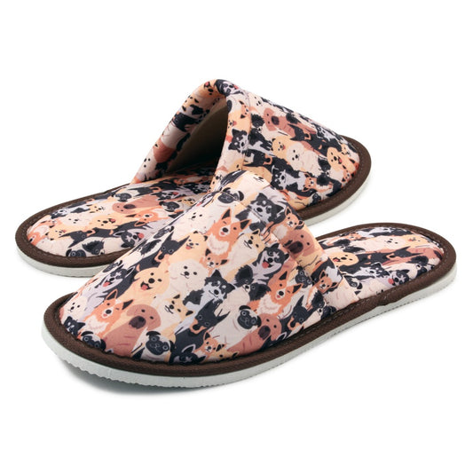Chochili Women Brown Dog Home Slippers Brown Black Lightweight Silent Walk Size 7 to 8 - supplyity