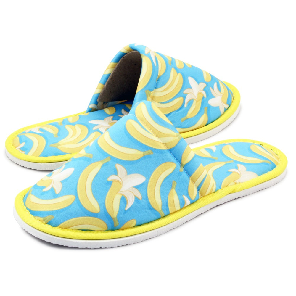Chochili Men Banana Home Slippers Blue Yellow Lightweight Silent Walk Size 8 to 10 - supplyity