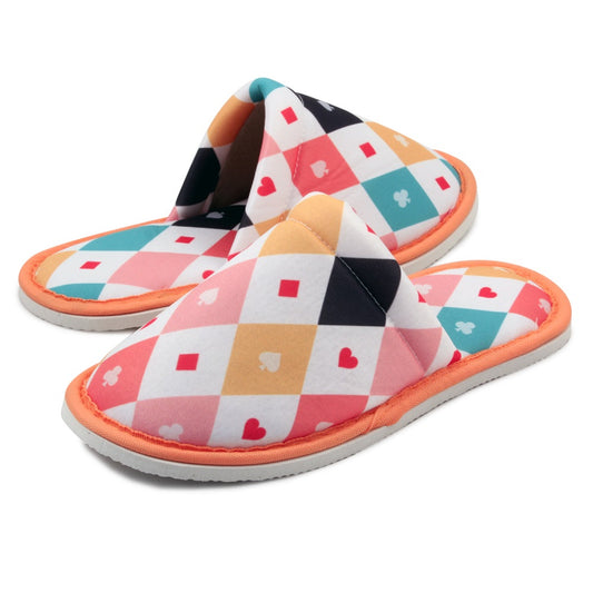 Chochili Women Poker Home Slippers White Pink Lightweight Silent Walk Size 7 to 8 - supplyity