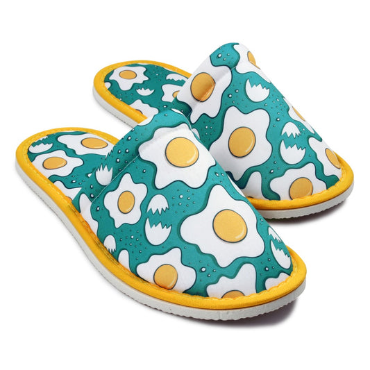 Chochili Men Egg Home Slippers Green Yellow Lightweight Silent Walk Size 8 to 10 - supplyity