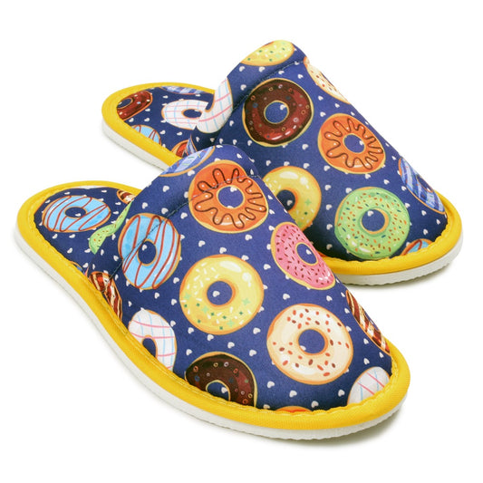 Chochili Women Purple Donut Home Slippers Purple Yellow Lightweight Silent Walk Size 7 to 8 - supplyity