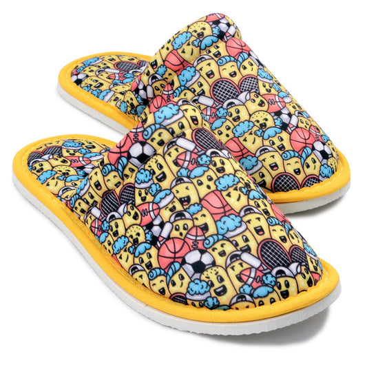 Chochili Men Minion Home Slippers Yellow Blue Lightweight Silent Walk Size 8 to 10 - supplyity