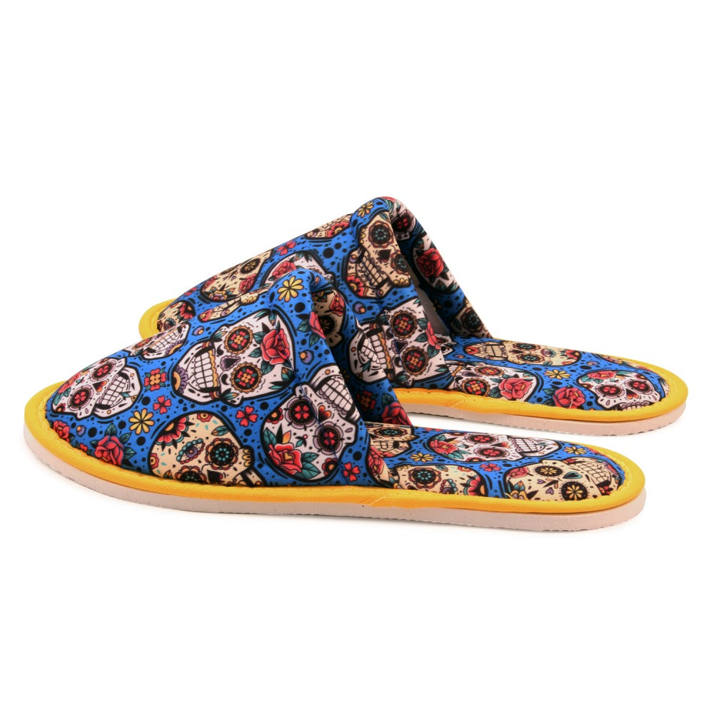 Gift Pack Big Skull For Him Mexican Skull For Her Home Slippers Kitchen Garage Bedroom Lightweight - supplyity