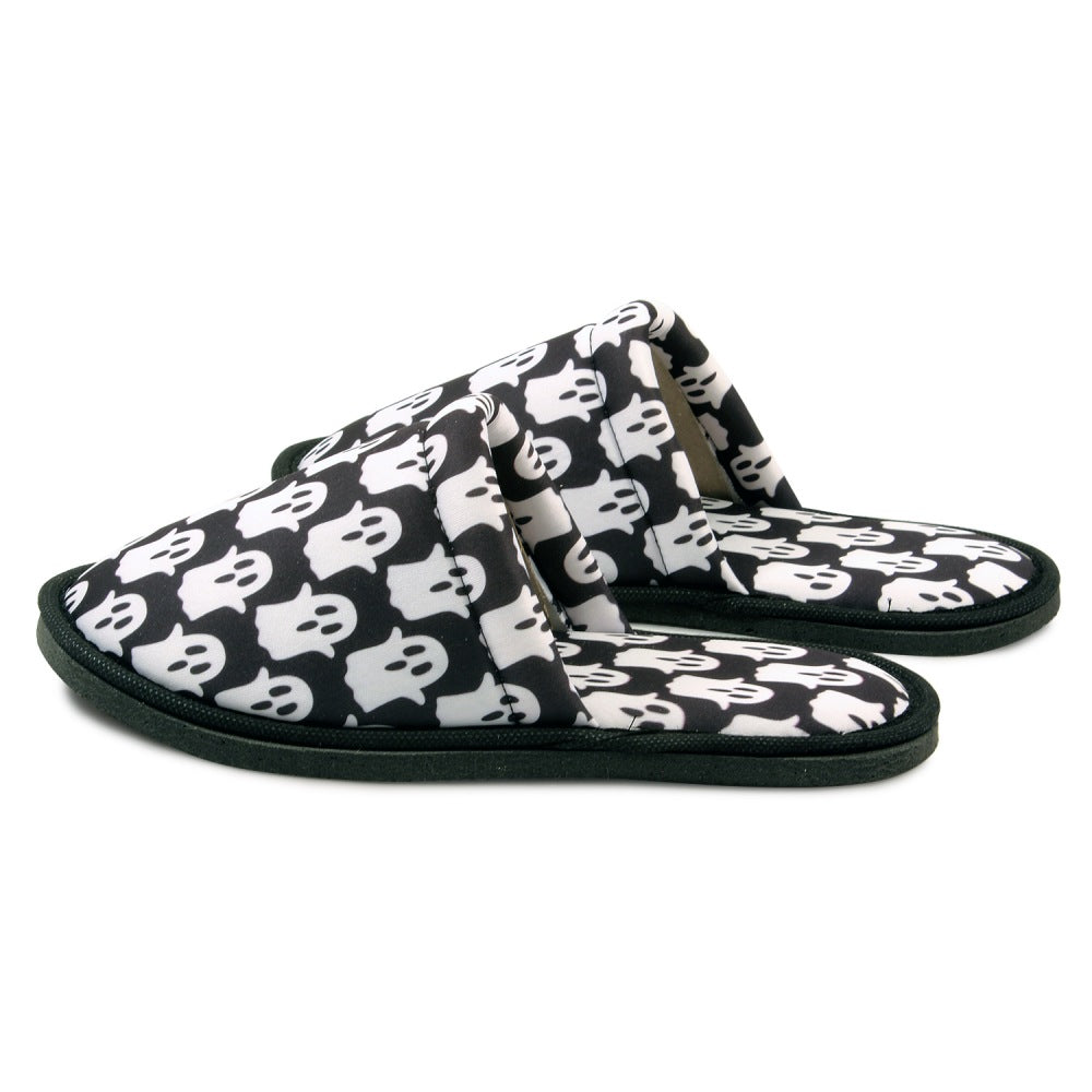 Chochili Women Ghost Home Slippers Black White Lightweight Silent Walk Size 7 to 8 - supplyity