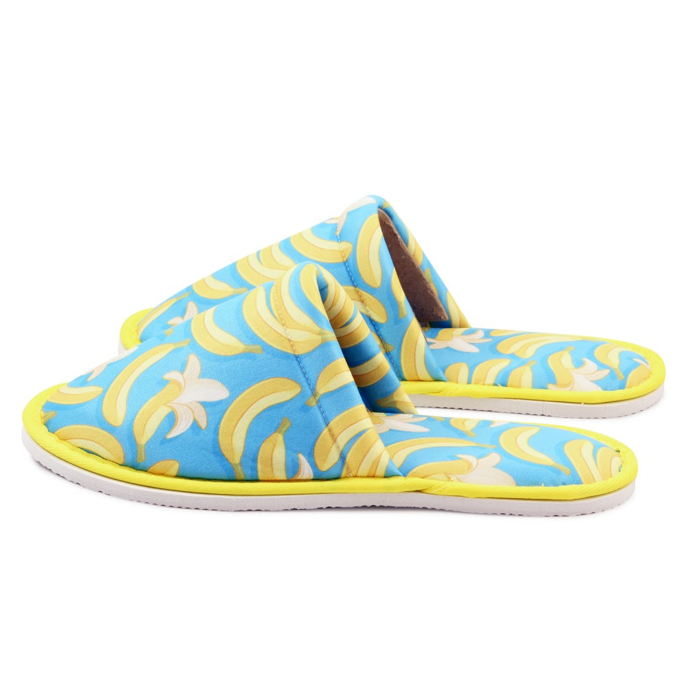 Chochili Men Banana Home Slippers Blue Yellow Lightweight Silent Walk Size 8 to 10 - supplyity