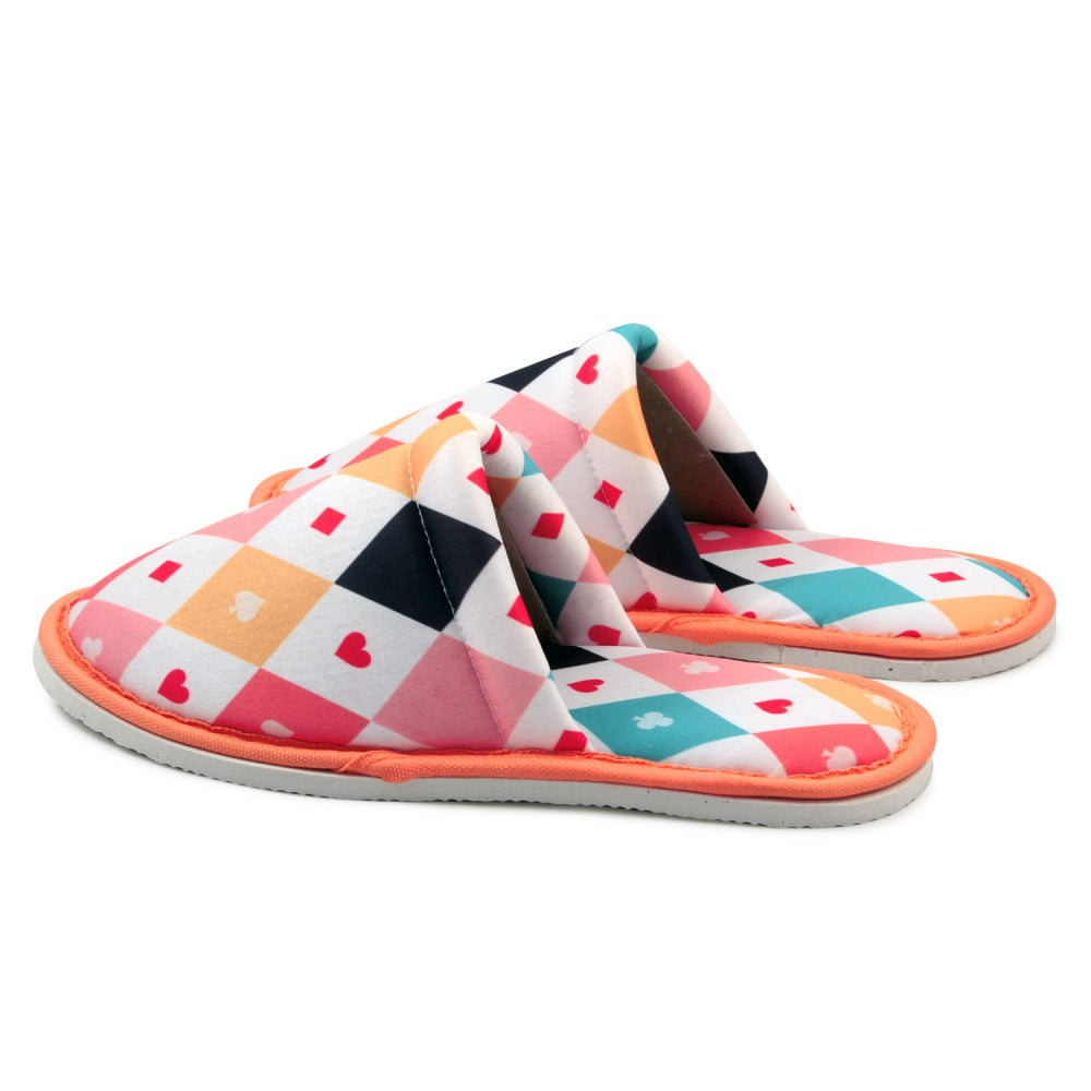 Chochili Men Poker Home Slippers White Pink Lightweight Silent Walk Size 8 to 10 - supplyity