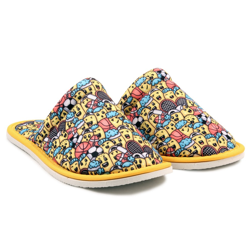 Chochili Women Minion Home Slippers Yellow Blue Lightweight Silent Walk Size 7 to 8 - supplyity