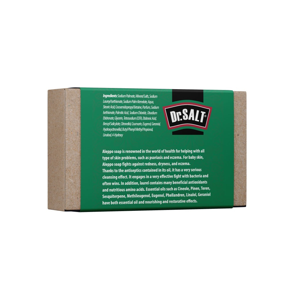 Dr.Salt Rich Mineral Natural Aleppo Salt Soap (2 Bars) Relieve Itching, Hydrate Skin, Fight against Redness and Dryness - supplyity