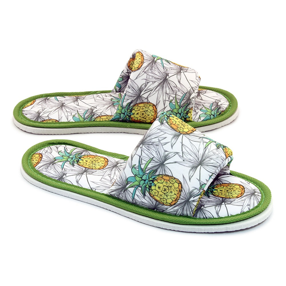 Chochili Women Open Toe Pineapple Home Garage Kitchen Dorm Slippers Lightweight - supplyity