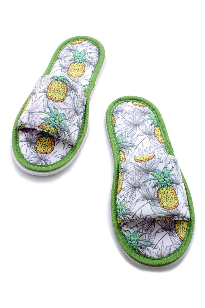 Chochili Women Open Toe Pineapple Home Garage Kitchen Dorm Slippers Lightweight - supplyity