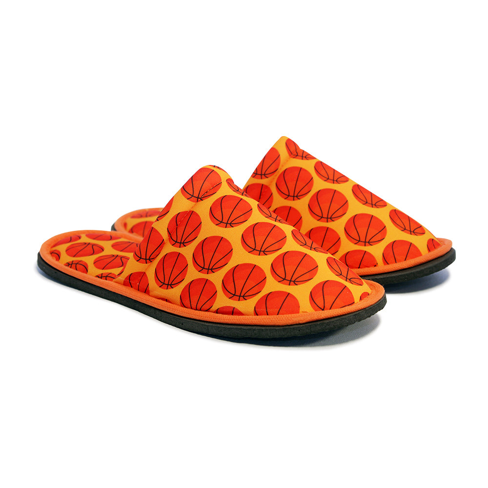 Chochili Men Basketball Home Slippers Red and Orange Lightweight Silent Walk Size 8 to 10 - supplyity