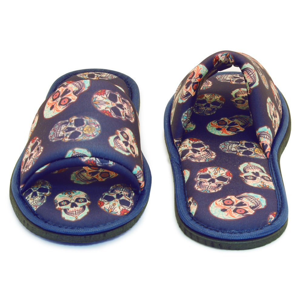 Chochili Men Big Skull Open Toe Home Garage Kitchen Dorm Slippers Lightweight - supplyity