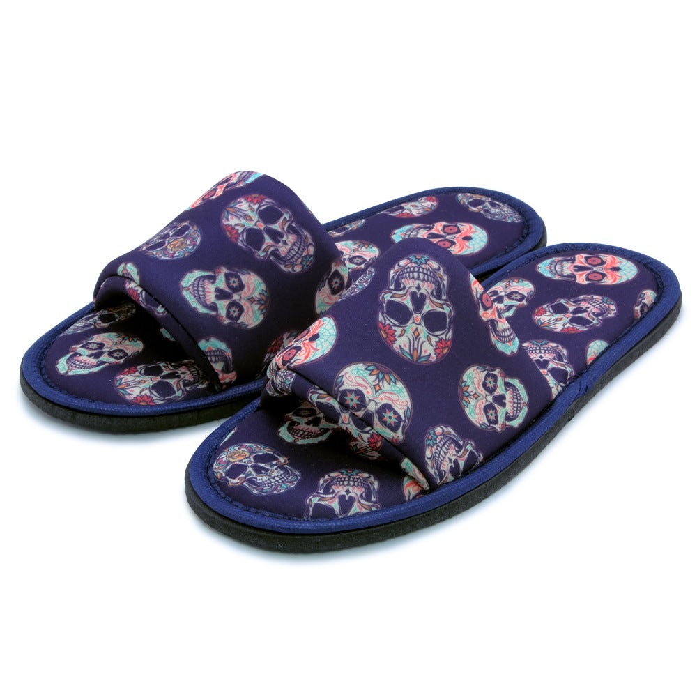 Chochili Men Big Skull Open Toe Home Garage Kitchen Dorm Slippers Lightweight - supplyity