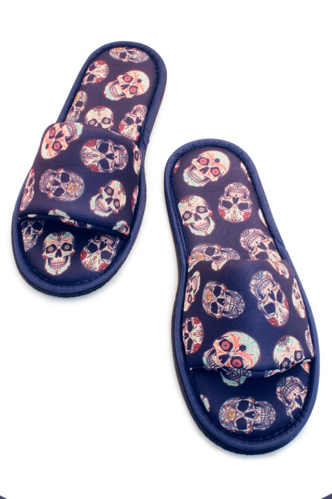 Chochili Men Big Skull Open Toe Home Garage Kitchen Dorm Slippers Lightweight - supplyity