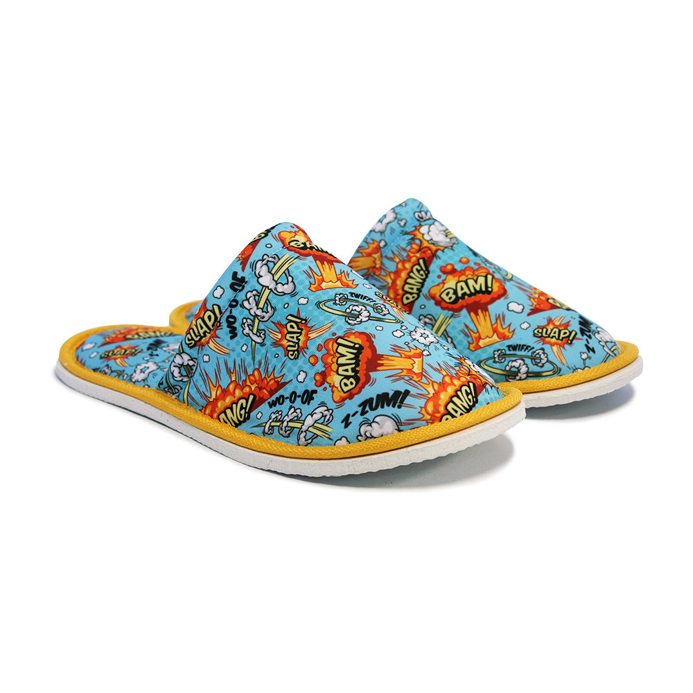 Chochili Men Bang Home Slippers Green and Yellow Lightweight Silent Walk Size 8 to 10 - supplyity