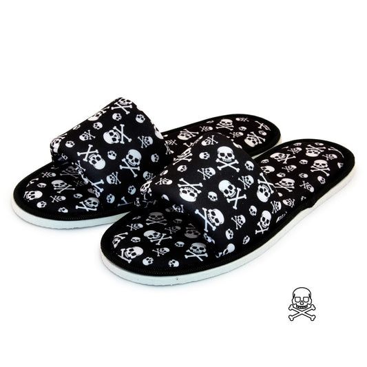 Chochili Men Danger Skull Open Toe Home Garage Kitchen Dorm Slippers - supplyity