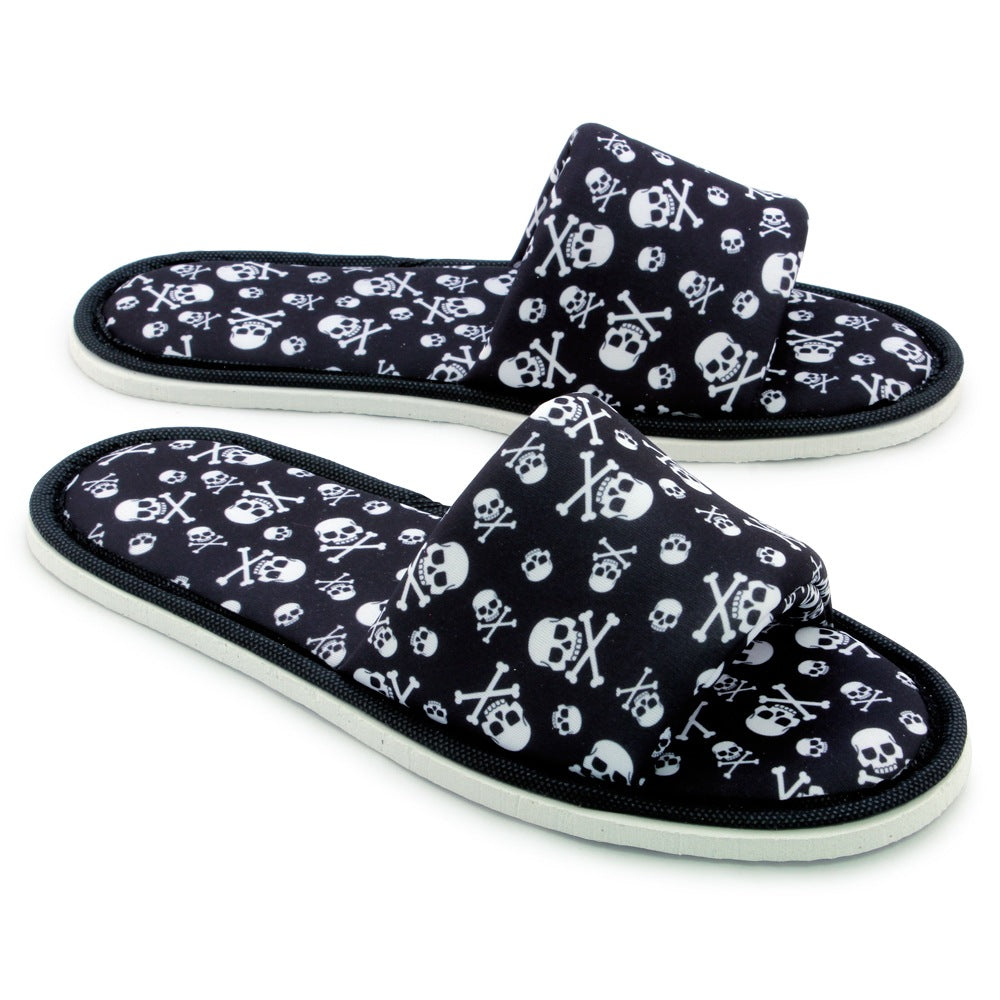 Chochili Men Danger Skull Open Toe Home Garage Kitchen Dorm Slippers - supplyity