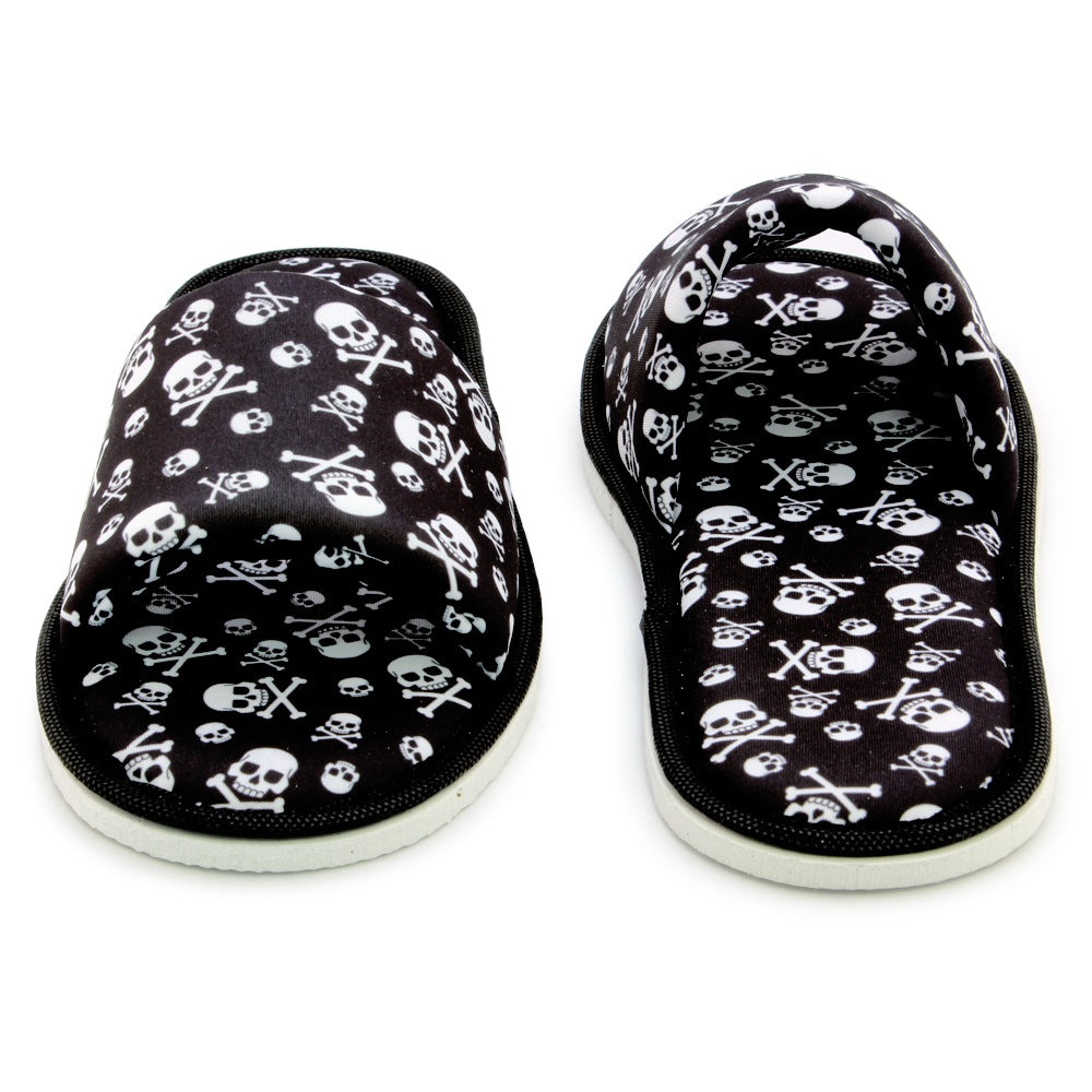 Chochili Men Danger Skull Open Toe Home Garage Kitchen Dorm Slippers - supplyity