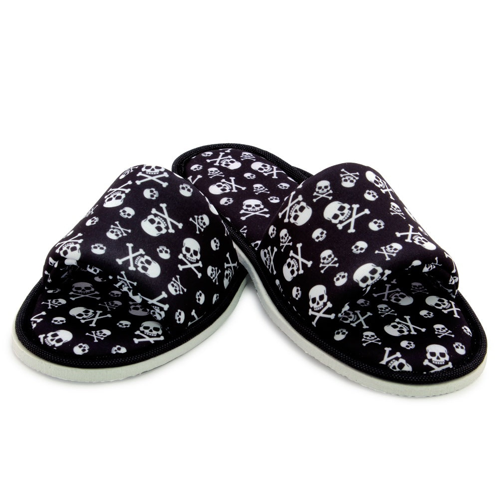 Chochili Men Danger Skull Open Toe Home Garage Kitchen Dorm Slippers - supplyity