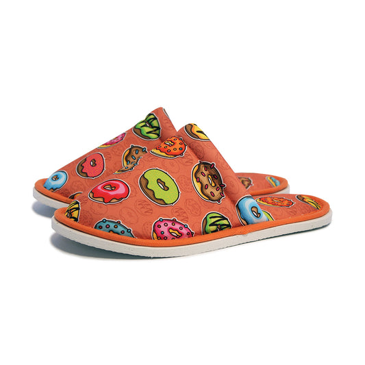 Chochili Men Donut Home Slippers Orange Torquoise Lightweight Silent Walk Size 8 to 10 - supplyity