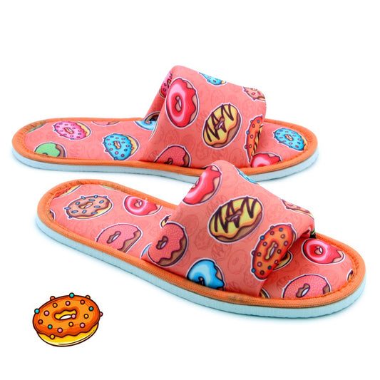 Chochili Men Donut Open Toe Home Garage Kitchen Dorm Slippers Orange and Green - supplyity