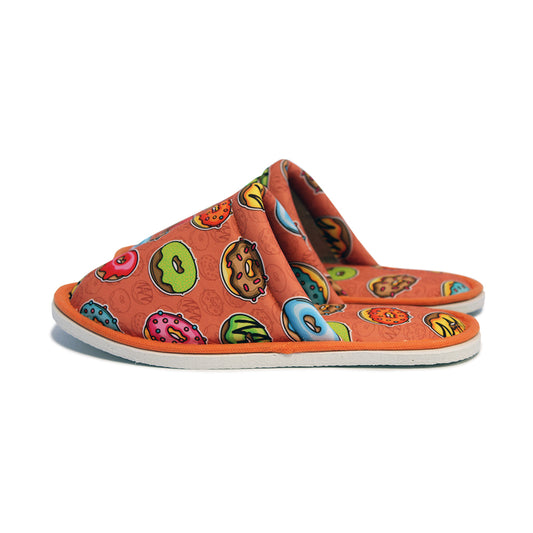 Chochili Men Donut Home Slippers Orange Torquoise Lightweight Silent Walk Size 8 to 10 - supplyity