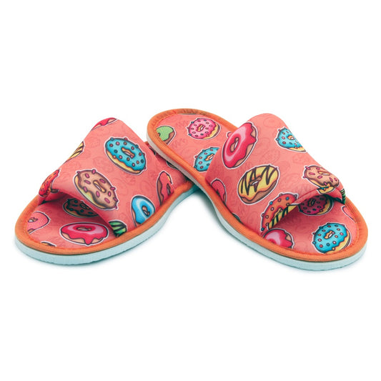 Chochili Men Donut Open Toe Home Garage Kitchen Dorm Slippers Orange and Green - supplyity