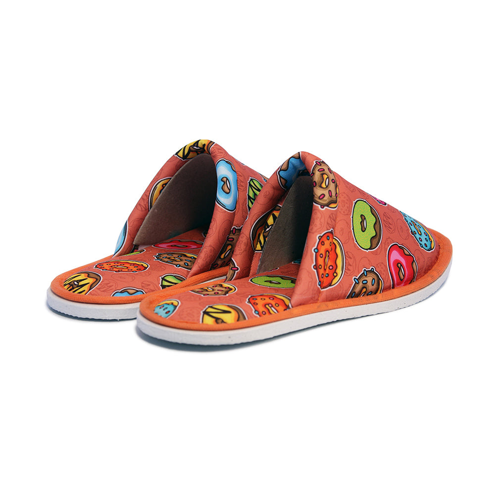 Chochili Men Donut Home Slippers Orange Torquoise Lightweight Silent Walk Size 8 to 10 - supplyity