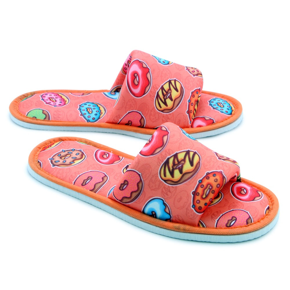 Chochili Men Donut Open Toe Home Garage Kitchen Dorm Slippers Orange and Green - supplyity