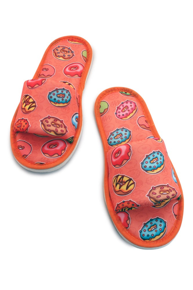 Chochili Men Donut Open Toe Home Garage Kitchen Dorm Slippers Orange and Green - supplyity