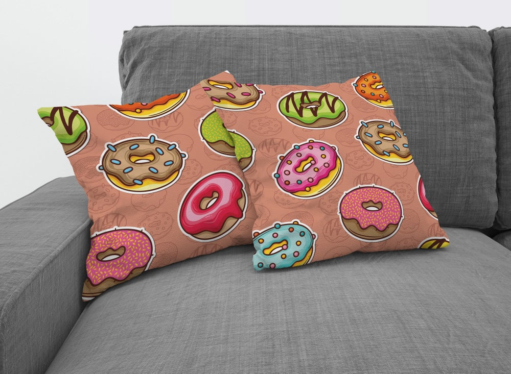 Chochili Home Donuts Decor Graphic Pillow Cases Cushion Cover 18X18 - supplyity