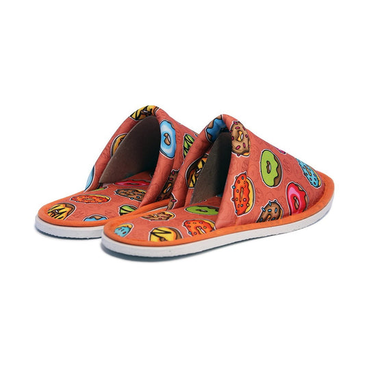 Chochili Women Donut Home Slippers Orange and Green Lightweight Silent Walk Size 7 to 8 - supplyity