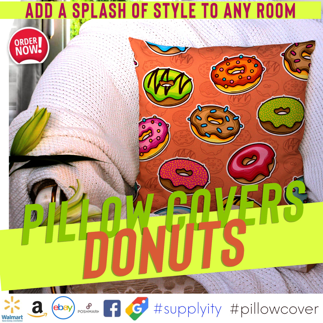 Chochili Home Donuts Decor Graphic Pillow Cases Cushion Cover 18X18 - supplyity
