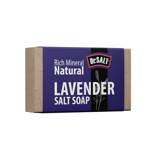 Dr Salt Rich Mineral Natural Levander Salt Soap (2 Bars) Calming Effect, Regenerate Cells, Sleep Help, Reduce Depression - supplyity