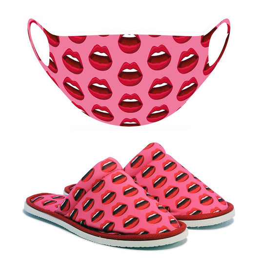 Chochili Women Trendy Red Lips Home Garage Kitchen Dorm and Mask Pack - supplyity