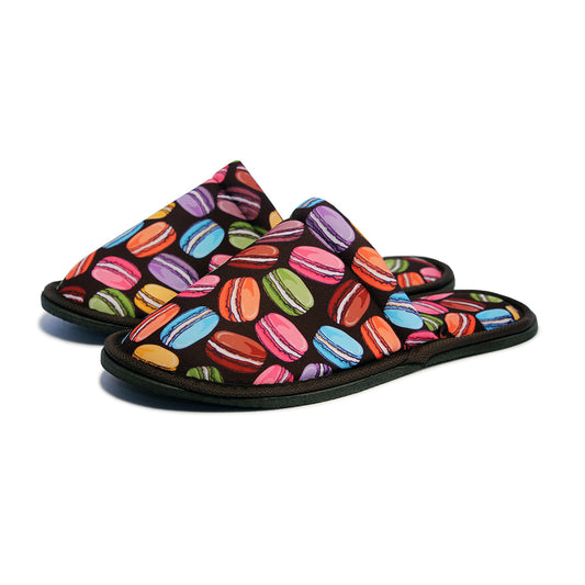 Chochili Men Macaron Home Slippers Black and Green Lightweight Silent Walk Size 8 to 10 - supplyity