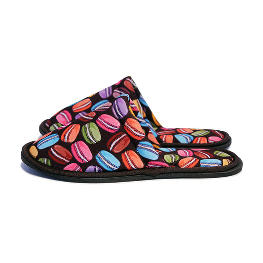Chochili Men Macaron Home Slippers Black and Green Lightweight Silent Walk Size 8 to 10 - supplyity