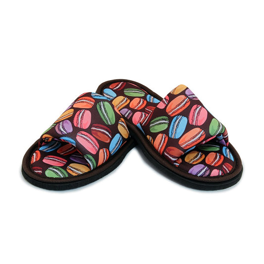 Chochili Men Macaron Open Toe Home Garage Kitchen Dorm Slippers Black and Green - supplyity