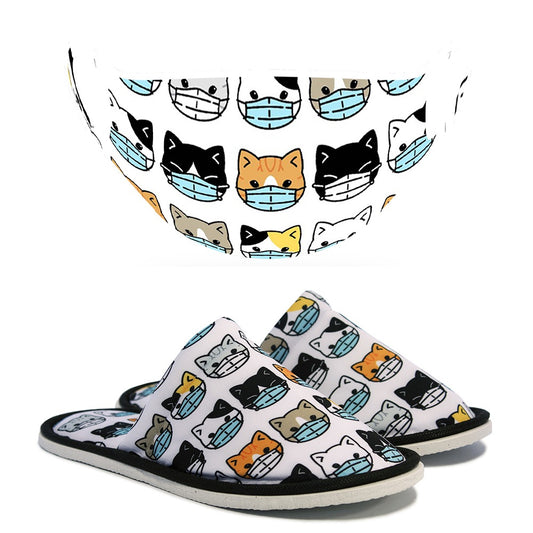 Chochili Women Trendy Colorful Masked Cat Home Garage Kitchen Dorm and Mask Pack - supplyity