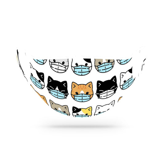 Chochili Women Trendy Colorful Masked Cat Home Garage Kitchen Dorm and Mask Pack - supplyity