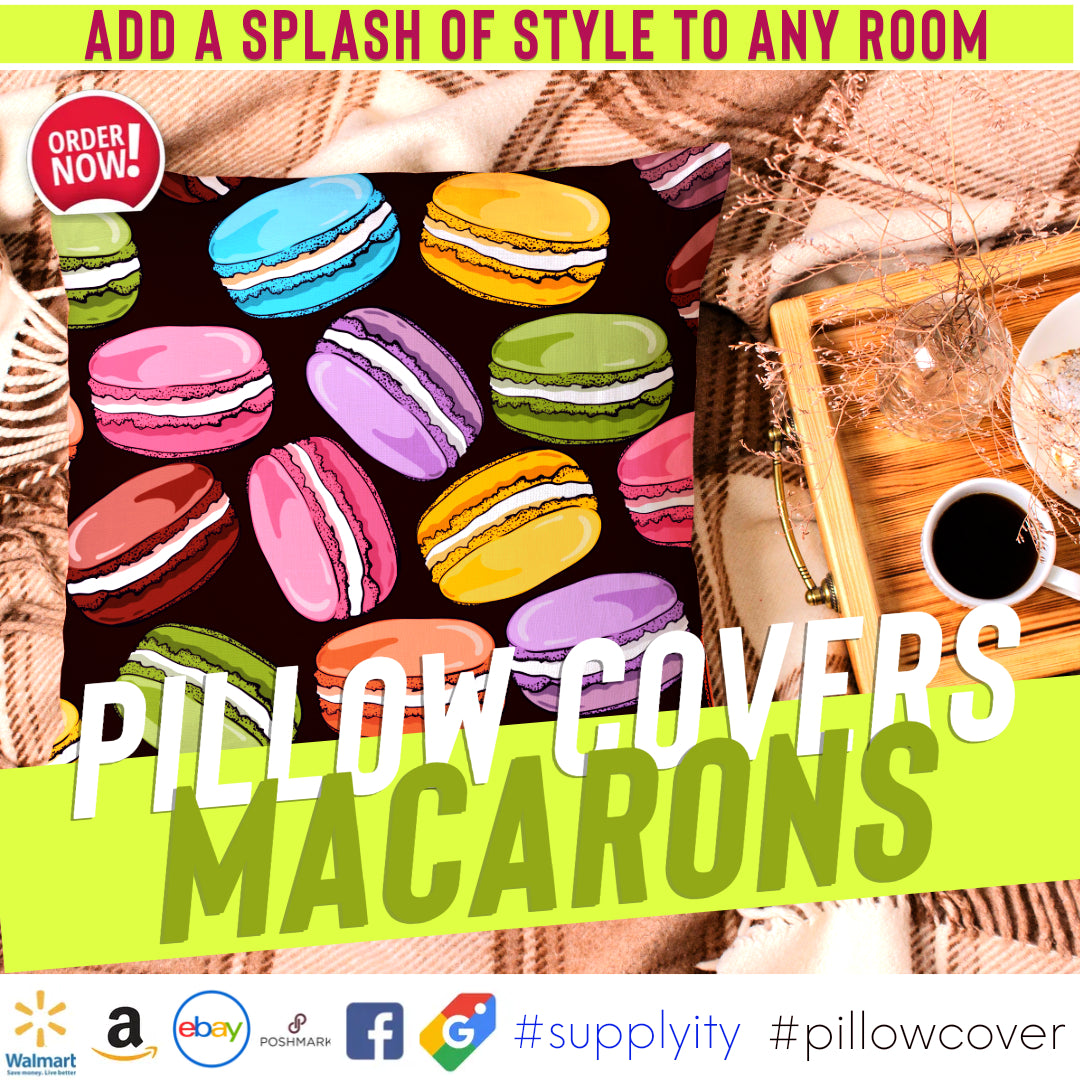 Chochili Home Macarons Decor Graphic Pillow Cases Cushion Cover 18X18 - supplyity