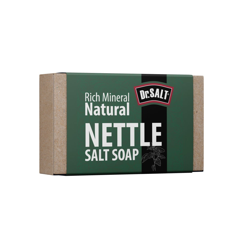 Dr Salt Rich Mineral Natural Nettle Salt Soap (2 Bars) Cleanse Oily Skin, Thicken Hair, Promote New Hair Growth, Treat Allergy - supplyity